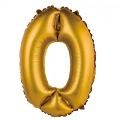 MINI BALLONTAL - GULD 0 (IKKE TIL HELIUM) 35 CM. - Guld folietal