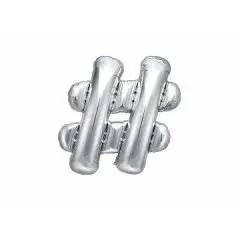 Ballon Bogstav # sølv - 35 cm. - Ballon-bogstav - Sølv 40 cm (Til luft)