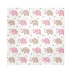 Servietter - Elefanter - Lyserød