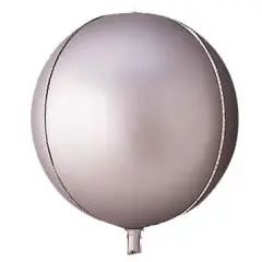 KUGLERUND FOLIE BALLON - MAT SØLV - Kuglerund folieballon