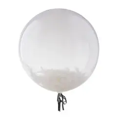 Ballon - Hvide fjer - 45 cm - Konfetti-balloner