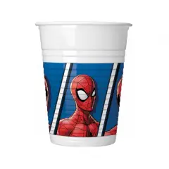 Spider Man - Plastik krus 8 stk. - Spiderman fødselsdag