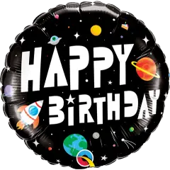 SEND EN BALLON - HAPPY BIRTHDAY SPACE - Drengeballoner