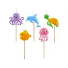 Kagelys - Havdyr - 5 stk. - Cupcake tilbehør