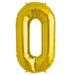 Ballontal - Guld 0 tal - Guld folietal