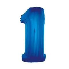 Ballontal - Blå 1 tal - Blå folietal