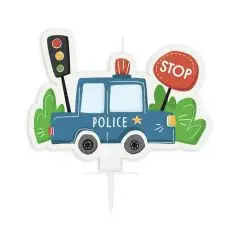 Fødselsdags lys - Politibil - Politi tema