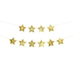Guirlande - Babyshower - Guld - Temaer og begivenheder