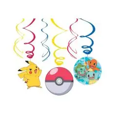 Pokemon Swirl - 6 stk. - Pokemon fødselsdag