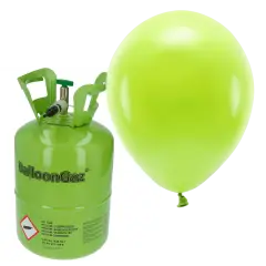 HELIUM OG 30 LIMEGRØN BALLONER - Dino-tema