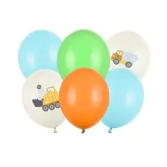 Balloner - 6 stk. - Byggeplads tema - Ballon buketter