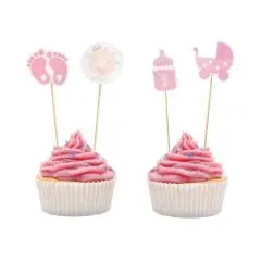 Cupcake pynt - Baby girl - Cupcake tilbehør