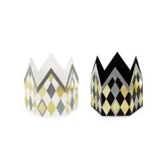 Fest krone, 11 cm, 2 stk. - Nytårshatte