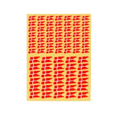 Stickers danske flag 2 ark - Botanisk fødselsdag tema