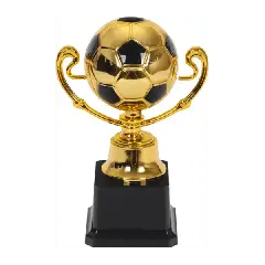 Fodbold pokal 18 cm, guld - Fodbold-tema