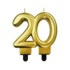 Fødselsdagslys 20 år - guld - Fødselsdagslys