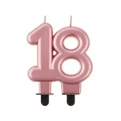 Fødselsdagslys 18 år - Rose gold - Fødselsdagslys