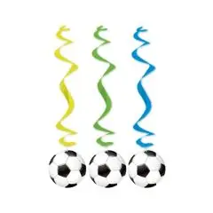 Fodbold swirls - 3 stk. - Fodbold-tema