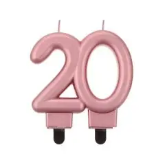 Fødselsdagslys 20 år - Rose gold - Fødselsdagslys