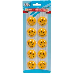 Smiley magneter 10-pak - Gul-tema