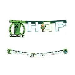 Banner Minecraft - Happy Birthday - Minecraft fødselsdag