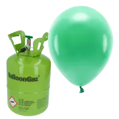 HELIUM OG 30 GRØNNE BALLONER - Helium til balloner og heliumsæt