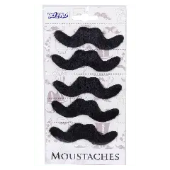 Fiesta overskæg 5-pak - Blå student pynt