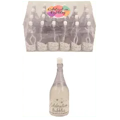 Sæbeboble flaske klar 24 stk - Blå student pynt