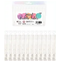 Hjerte sæbebobler hvid 12 stk. - Blå student pynt