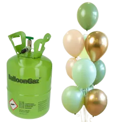 Helium og 30 Grøn mix balloner - Helium til balloner og heliumsæt