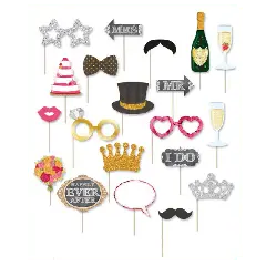 Fotorekvisitter bryllup 20 dele - Foto props til brylluppet.