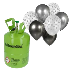 Helium Og 28 Sølv Mix Balloner - Helium til balloner og heliumsæt