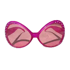 80er solbriller m/sten pink - Sjove briller