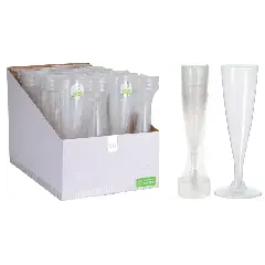 Champagneglas plastik 4 stk - Blå student pynt