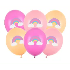 Regnbue balloner 6 stk. - Babyshower