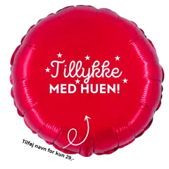 Send en ballon : Rød studenter ballon - Send en ballon med helium