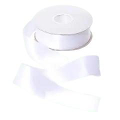 Hvid satin bånd - 25 mm x 90 meter - Hvid-tema