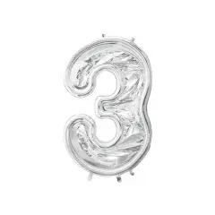 Folie ballon ramme 3 - 126 cm. - Sølv-tema