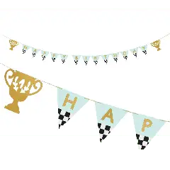 Banner Happy Birthday Trofæ, 2,5 m, Mix - Cars-tema