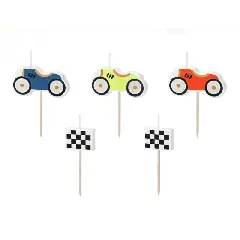 Fødselsdagslys Racing Biler, 2-3 cm, Mix - Cars-tema