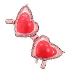 Folieballon Hjertebriller, 115,5x52 cm - Send en ballon med helium