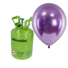 HELIUM OG 30 LILLA SKINNENDE BALLONER - Lilla-tema