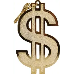 Dollar-tegn halskæde mega - Guld-tema