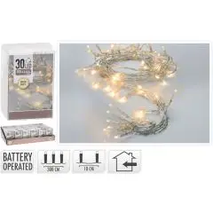 Lyskæde til batteri 30 LED - Bryllup
