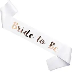 Bride to be skråbånd, hvid - Tilbehør til polterabend
