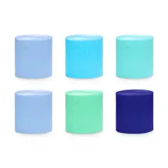 Crepe mix blå/grøn - 6 stk. - Drengebarnedåb