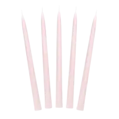 Dusty Rose Stearinlys - 24 Cm - 10 Stk. - Pastel Pink-tema