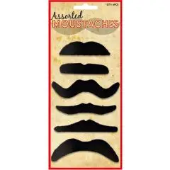 Overskæg 6-pak - Sort-tema