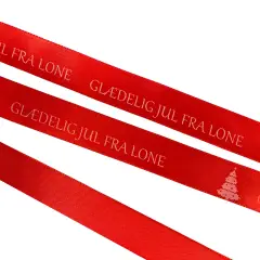 Jule bånd - Speciel! 25 meter. - Bånd med tekst