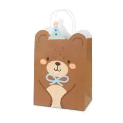 Gavepose med bamse 18x29x10,5 cm - Julekalender Børn